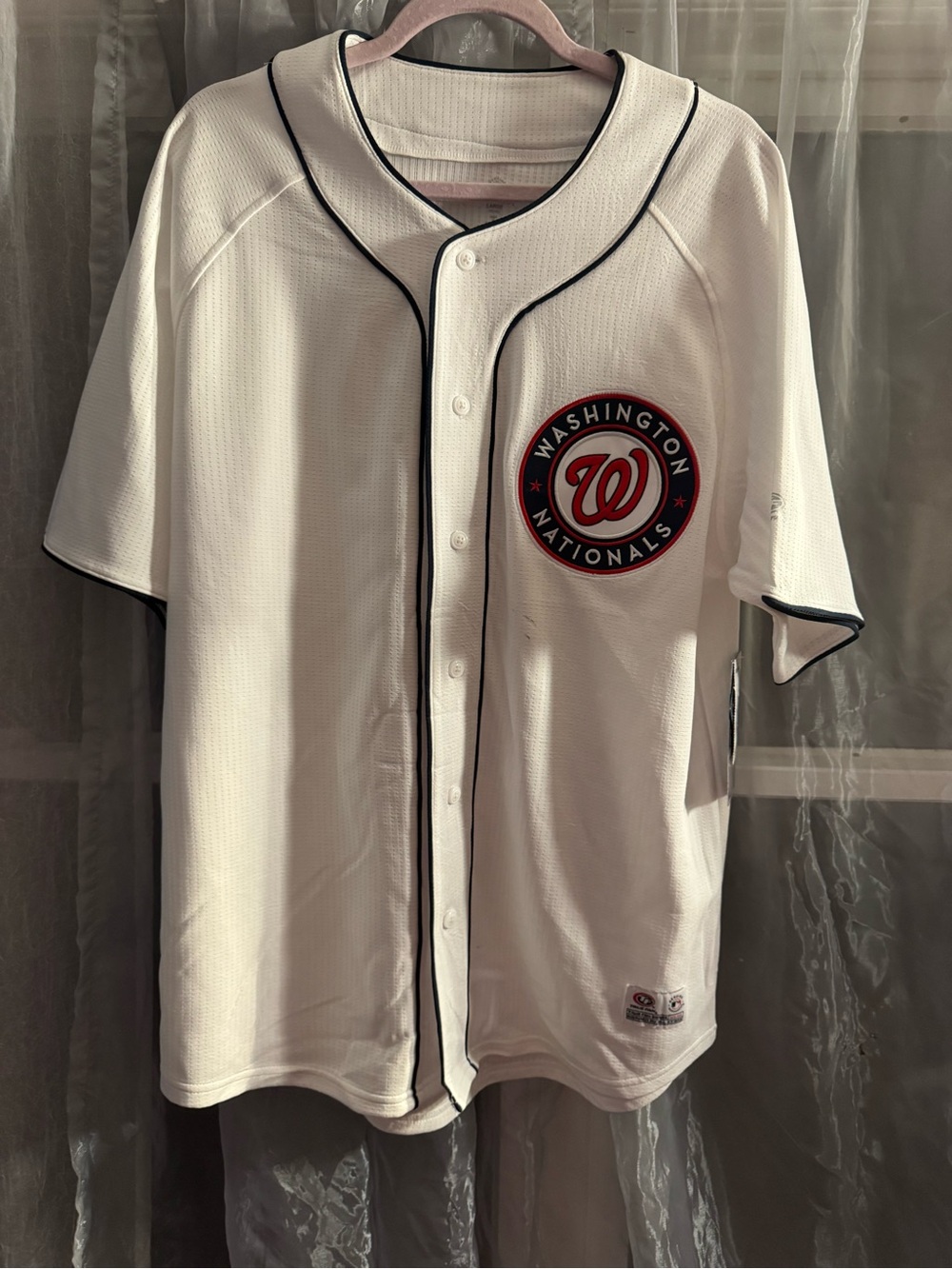 Genuine Merchandise Washington Nationals White Full Button Jersey